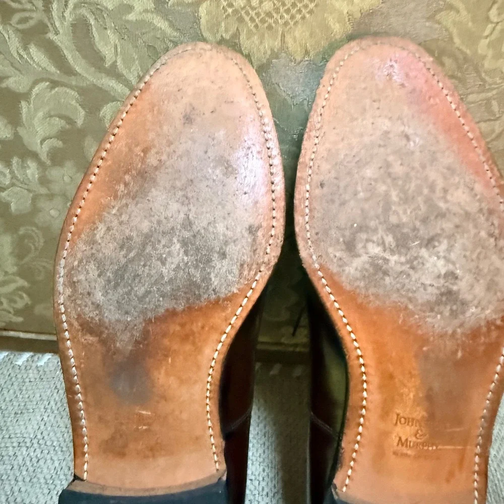 Johnston & Murphy Optima Oxford 10.5 C Burgundy Leather Cap Toe Made in USA